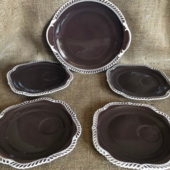 VTG Ceramic Platter and 4 Lunch Plates - Picture 4 of 9